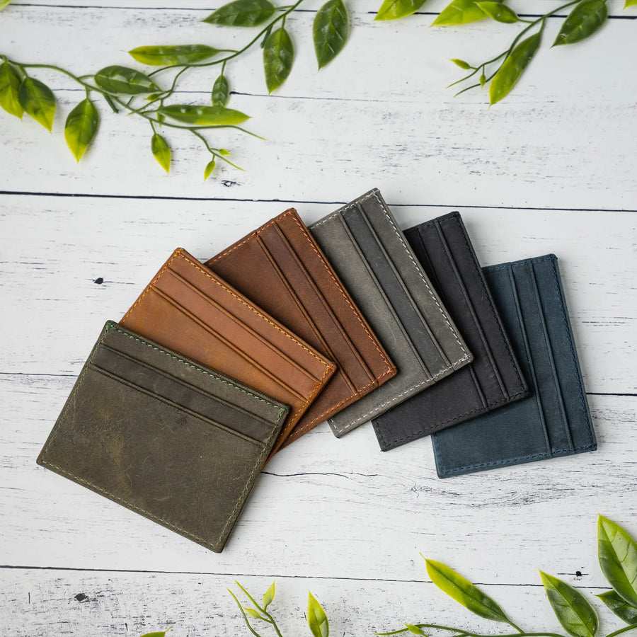 Faux Leather Credit Card Holder – Slim Minimalist Wallet for Men & Women