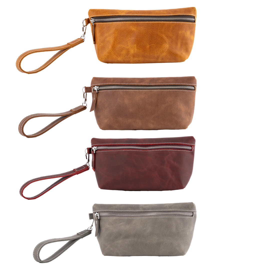 Custom Engraved Leather Makeup Bag for Women