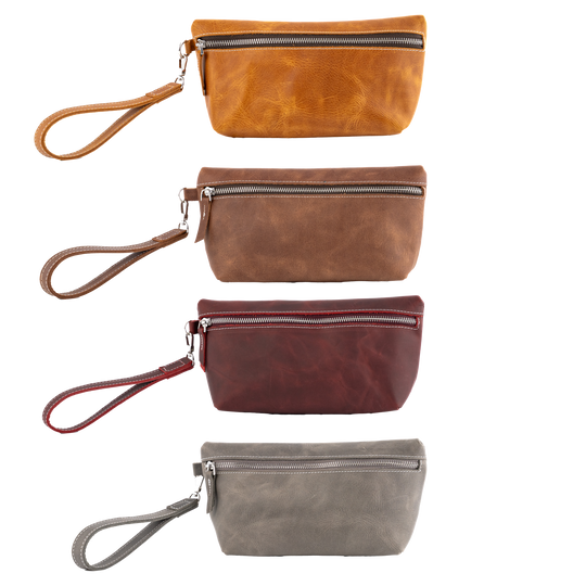 Custom Engraved Leather Makeup Bag for Women