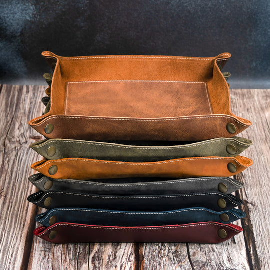 Custom Engraved Leather Tray