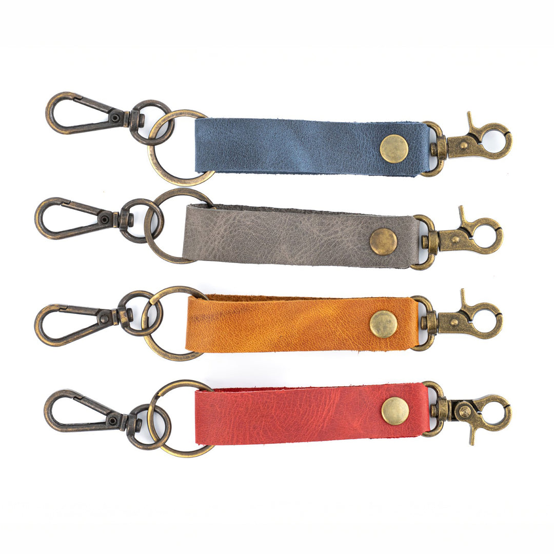 Custom Engraved Leather Keychain - Hook