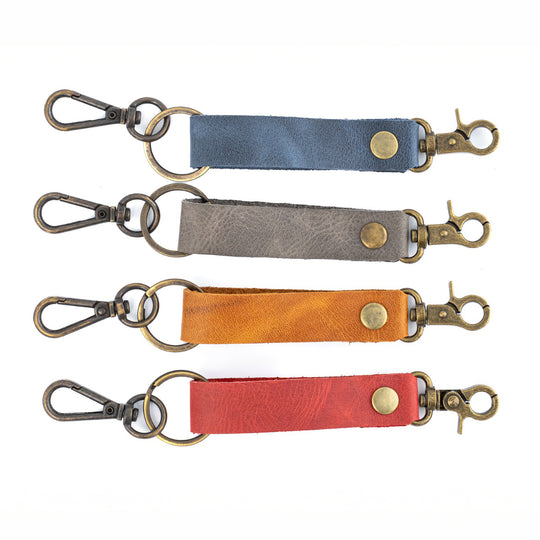Custom Engraved Leather Keychain - Hook