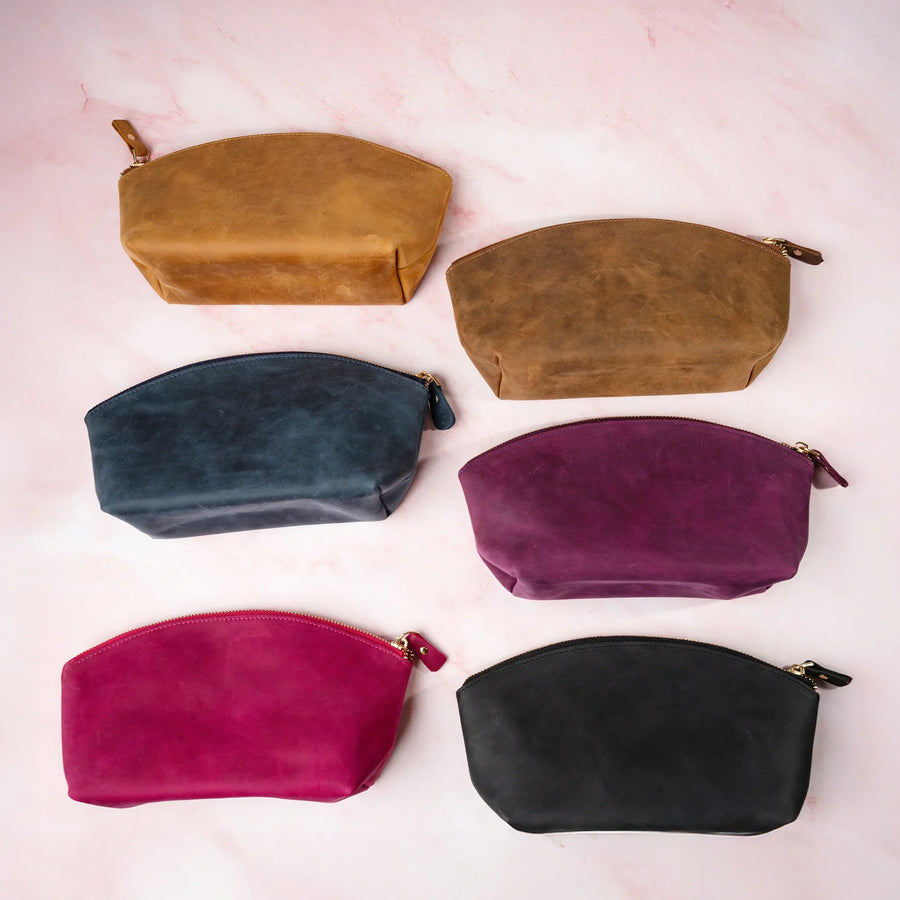 Faux Leather Stylish Cosmetic Pouch – Versatile Makeup Bag & Toiletry Organizer