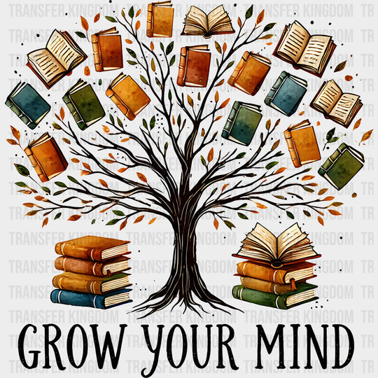 Grow Your Mind - Reading DTF Transfers Adult Unisex - S & M (10’’) / Dark Color Design (See Imaging)