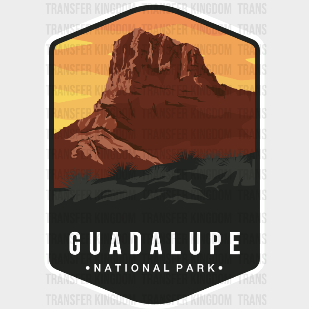 Guadalupe National Park Colorful Design - National Parks DTF Transfer