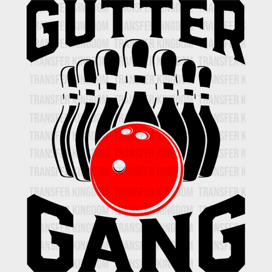 Gutter Gang - Bowling Dtf Heat Transfer Unisex S & M (10’’) / Dark Color Design (See Imaging)