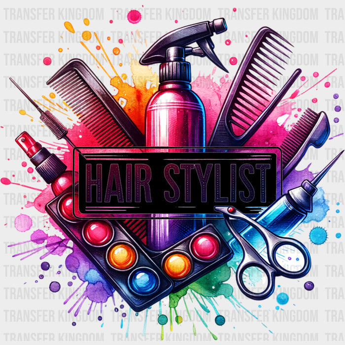 Hair Stylist, Colorful Splash - Hair Stylist DTF Transfers