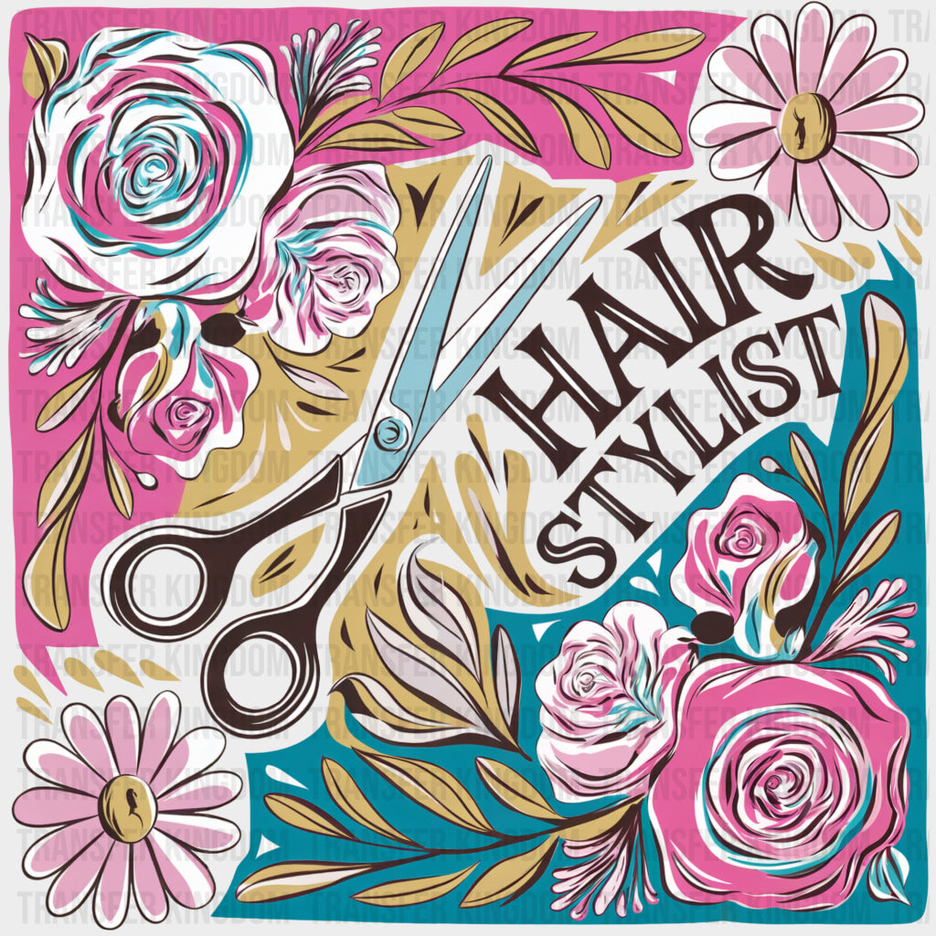 Hair Stylist Colorful Square - Hair Stylist DTF Transfers