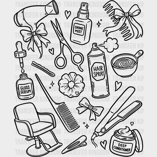 Hair Stylist Items - Hair Stylist DTF Transfers Adult Unisex - S & M (10’’) / Dark Color Design (See Imaging)