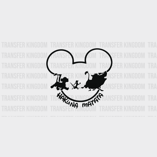 Hakuna Matata Mickey And Minnie Head Design - Dtf Heat Transfer Unisex S & M ( 10 ) / Dark Color See
