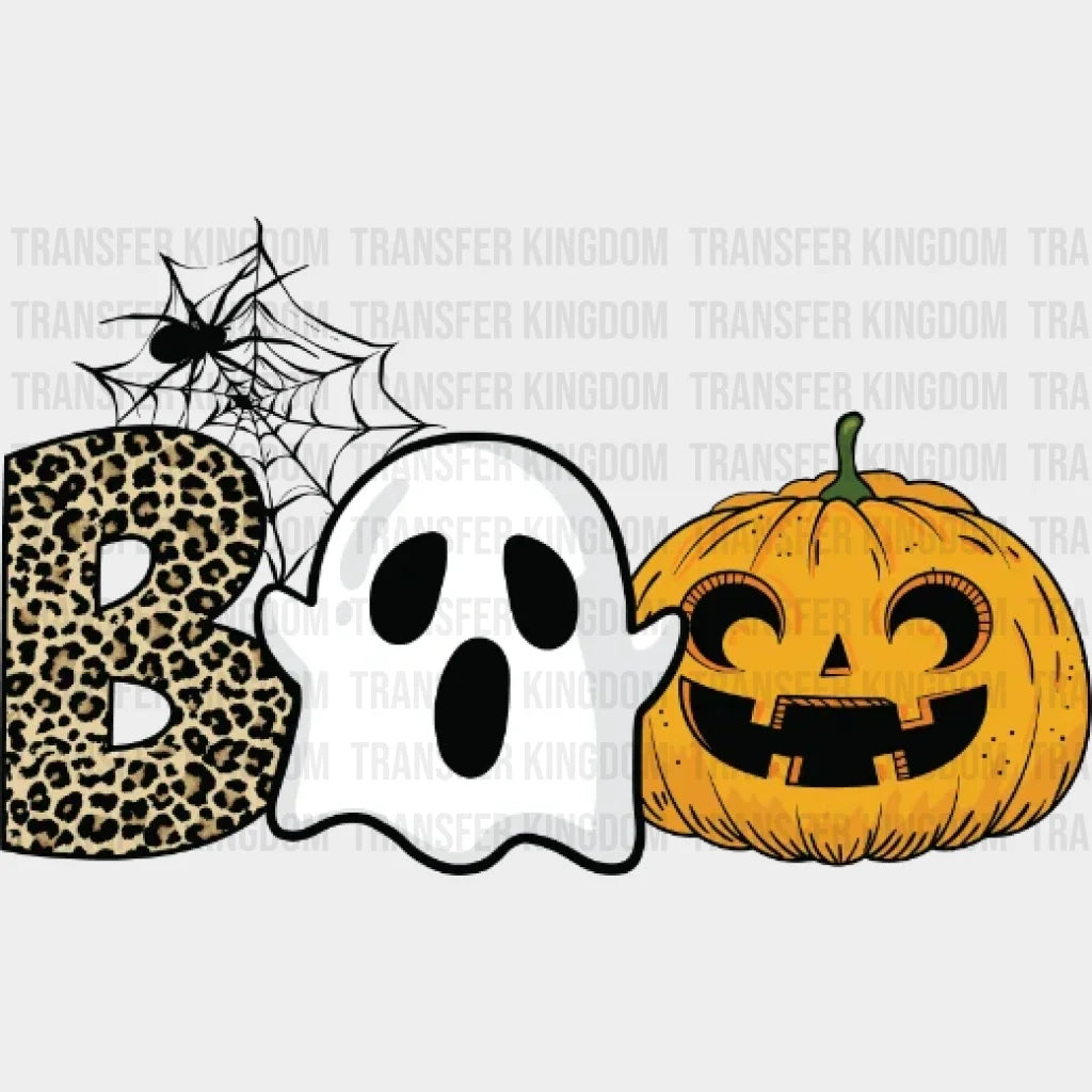 Halloween Boo Spider Ghost Pumpkin Design - Dtf Heat Transfer