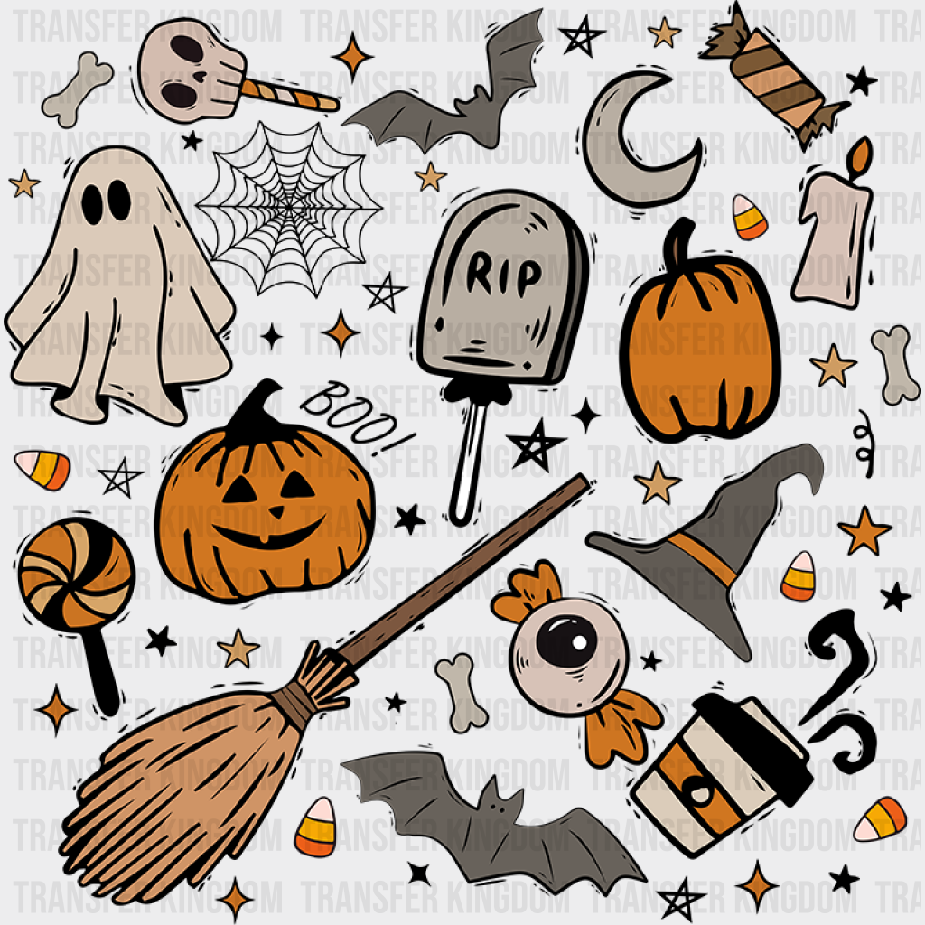 Halloween Doodles - Dtf Heat Transfer