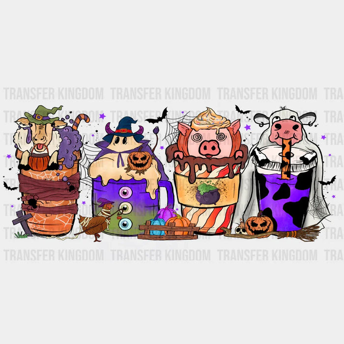 Halloween Drinks Colorful Design - Halloween Cup Wrap UV Sticker Permanent UV DTF Decal