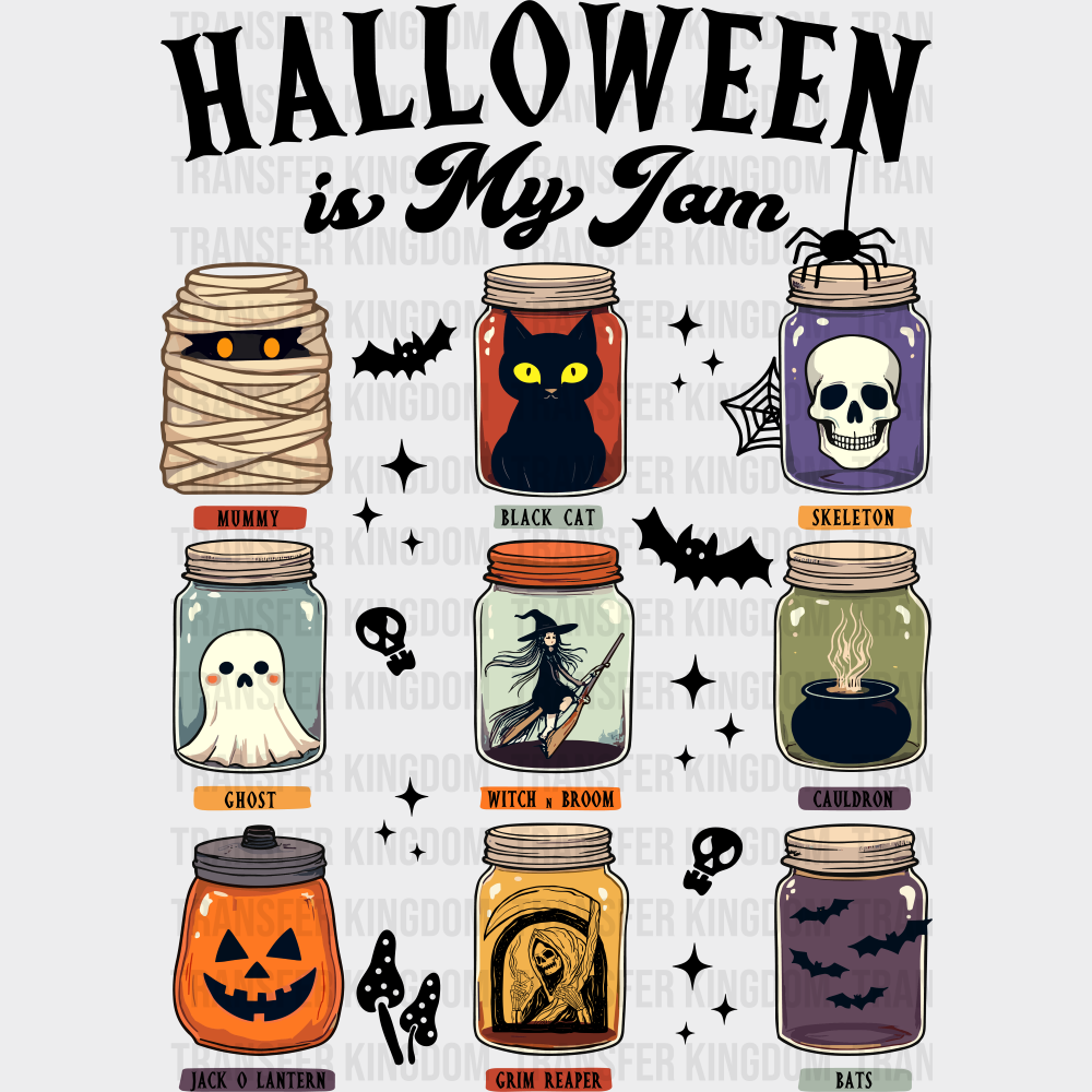 Halloween Is My Jam Halloween DTF Transfer Adult Unisex S & M (10’’) / Dark Color Design (See Imaging)