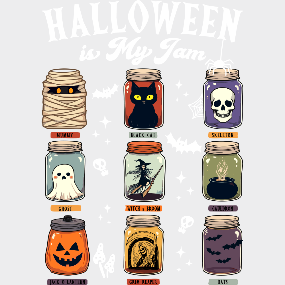 Halloween Is My Jam Halloween DTF Transfer Adult Unisex S & M (10’’) / Light Color Design (See Imaging)