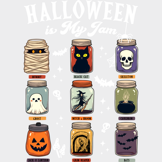Halloween Is My Jam Halloween DTF Transfer Adult Unisex S & M (10’’) / Light Color Design (See Imaging)