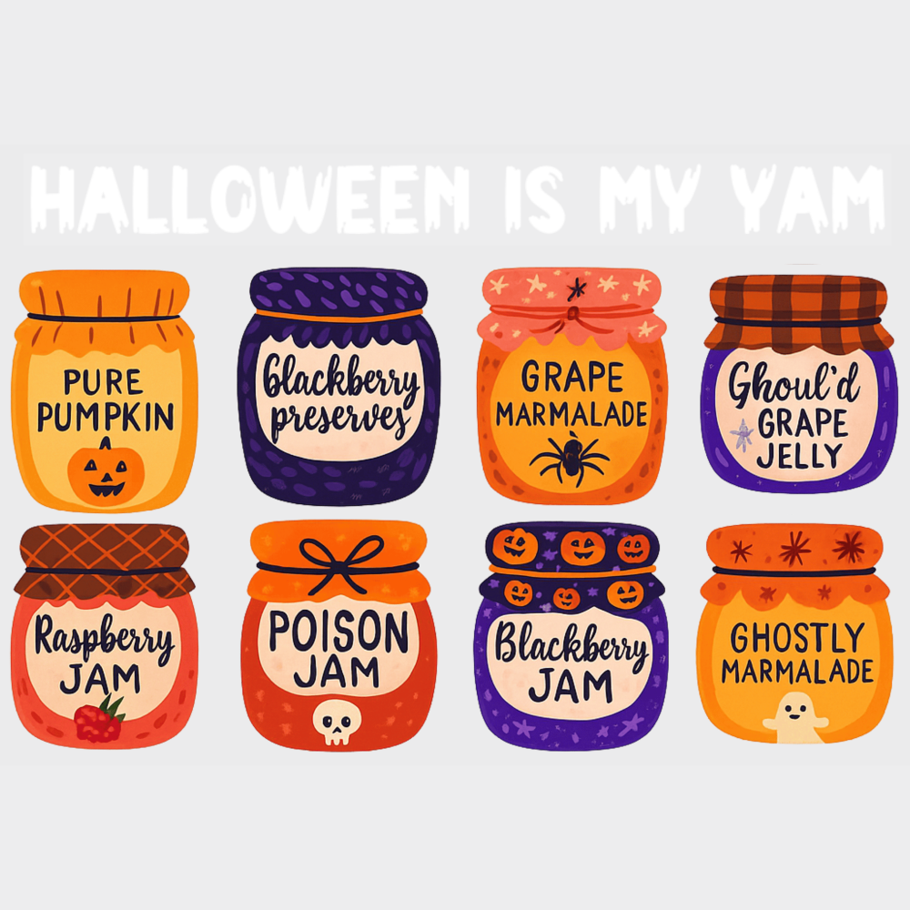 Halloween Is My Yam Halloween DTF Transfer Adult Unisex S & M (10’’) / Light Color Design (See Imaging)