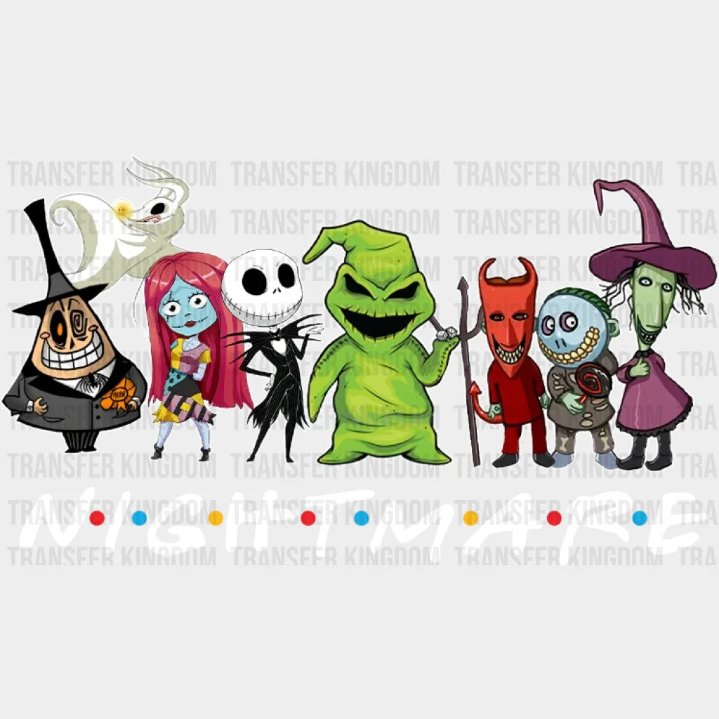 Halloween Nightmare Before Christmas Friends Design - Dtf Heat Transfer