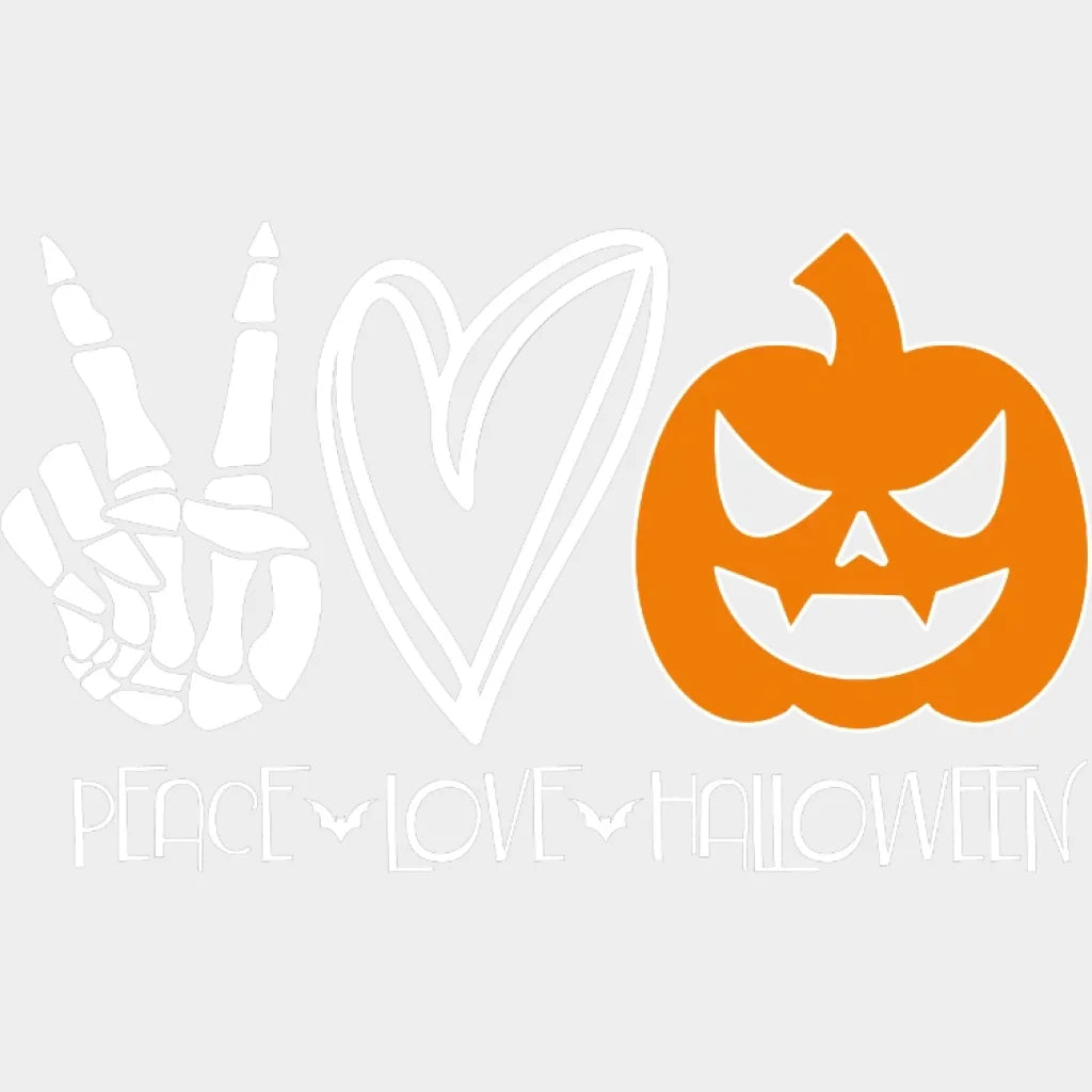 Halloween Peace Love Pumpkin Design - Dtf Heat Transfer