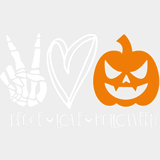 Halloween Peace Love Pumpkin Design - Dtf Heat Transfer