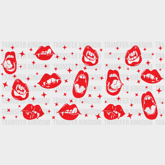 Halloween Red Vampire Design - Cup Wrap Uv Sticker Permanent Dtf Decal