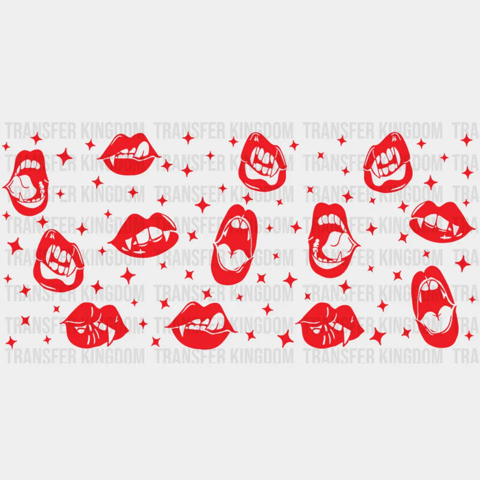 Halloween Red Vampire Design - Halloween Cup Wrap UV Sticker Permanent UV DTF Decal