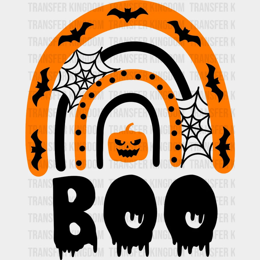 Halloween Spider Wap Boo Rainbow Design - Dtf Heat Transfer