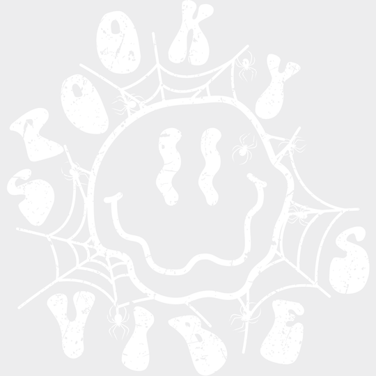 Halloween Spooky Vibes Smiley Face Design - Dtf Heat Transfer Unisex S & M ( 10 ) / Light Color See