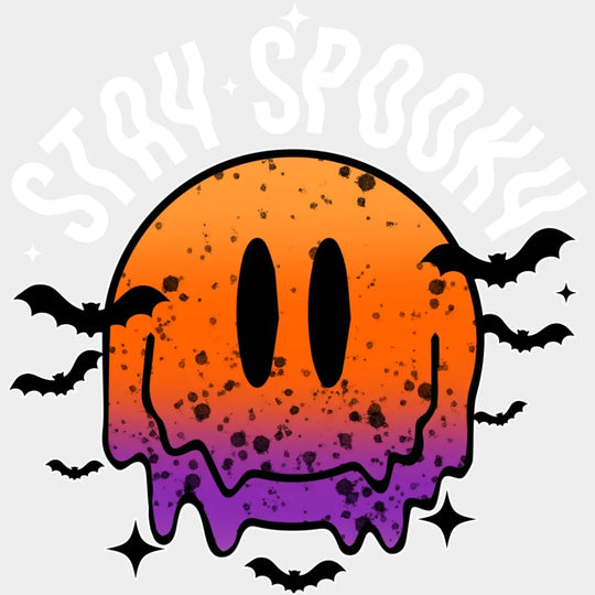 Halloween Stay Spookey Smiley Face Design - Dtf Heat Transfer