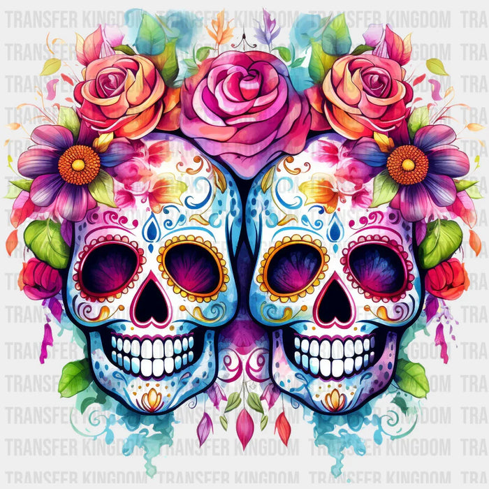 HALLOWEEN TWIN SKULLS Design - DTF heat transfer
