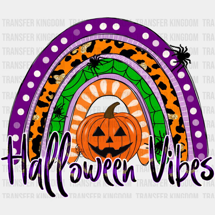 Halloween Vibes Pumpkin Rainbow - Halloween DTF Transfer