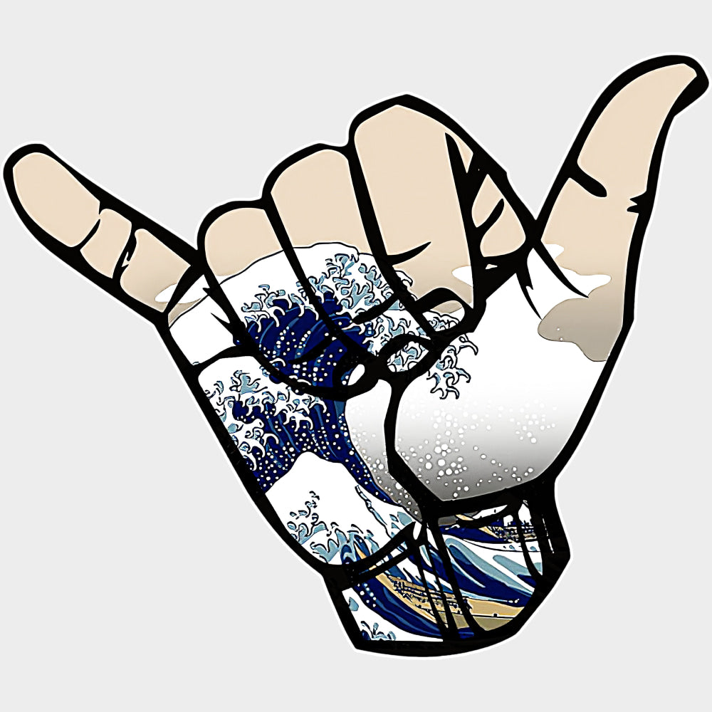Hand Sign - Surfing DTF Transfers transfer-kingdom Light Color Design (See Imaging)