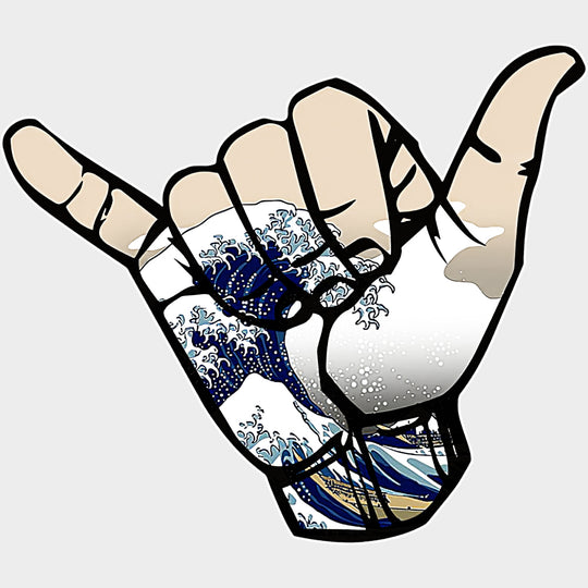 Hand Sign - Surfing DTF Transfers transfer-kingdom Light Color Design (See Imaging)