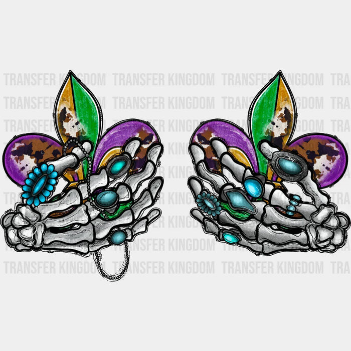 Hands Mardi Gras Design- Mardi Gras DTF heat transfer