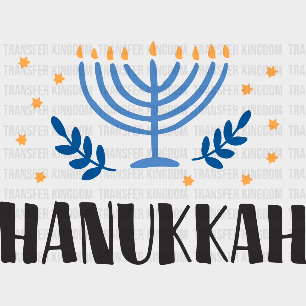 Hanukkah Candlestick Design - Dtf Heat Transfer Unisex S & M (10’’) / Dark Color (See Imaging)