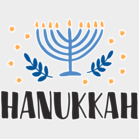 Hanukkah Candlestick Design - Dtf Heat Transfer Unisex S & M (10’’) / Light Color (See Imaging)