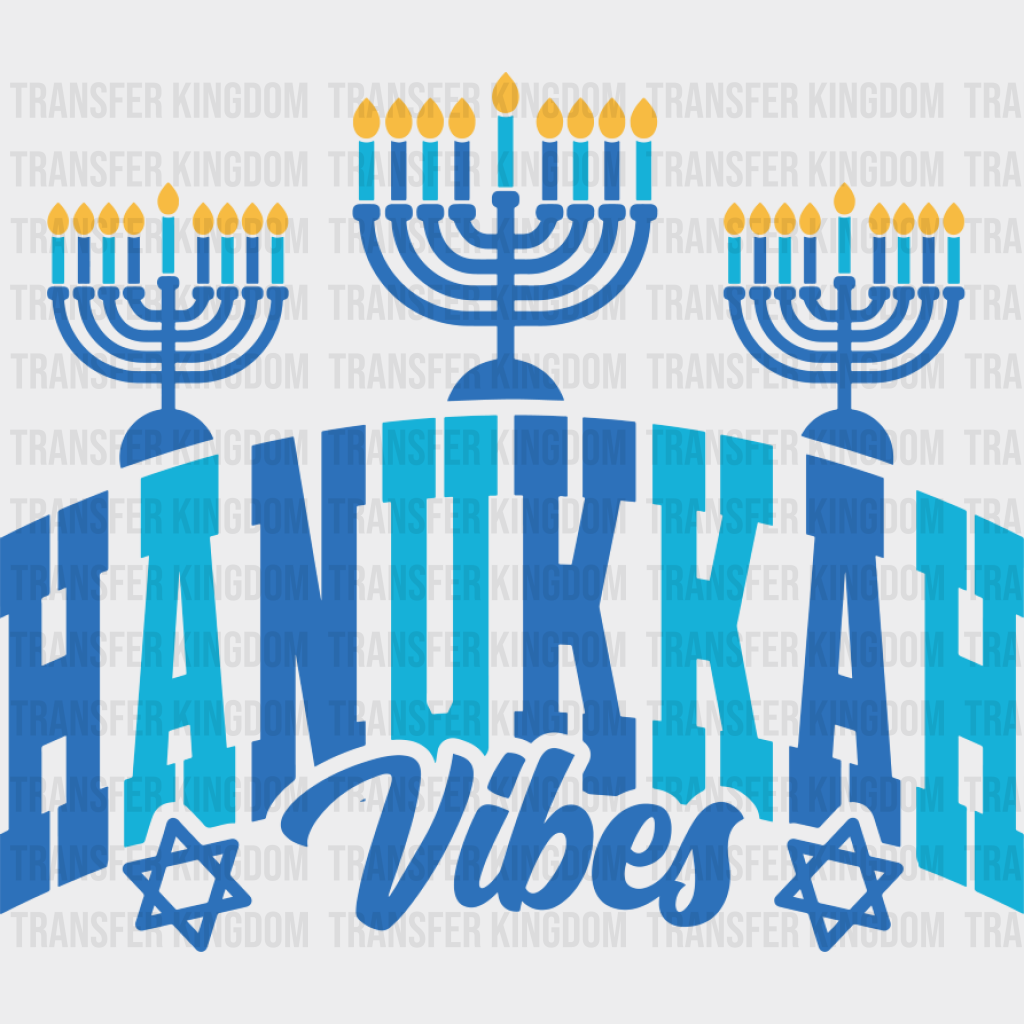 Hanukkah Vibes Candlestick - Hanukkah DTF Transfer