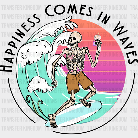 Happiness Comes In Waves Summer Dtf Transfer