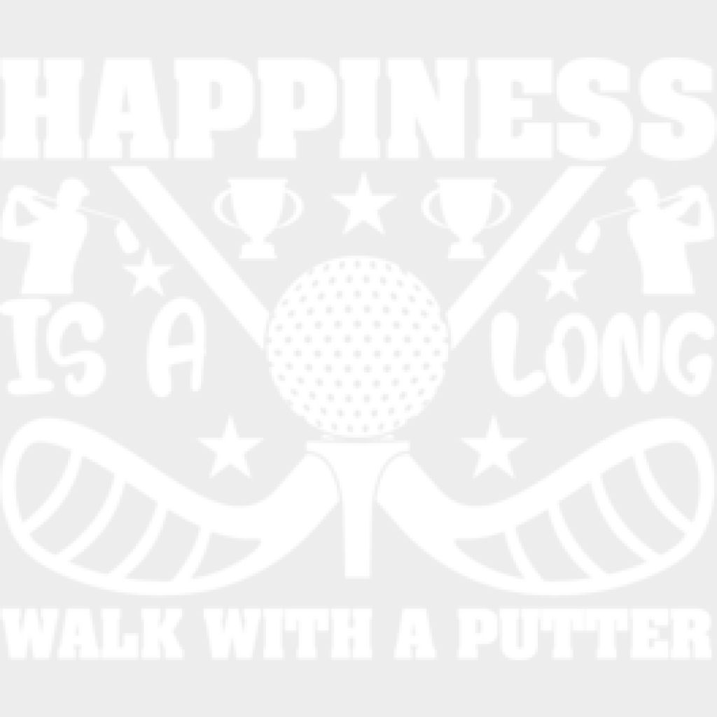 Happiness Is A Long Walk With Putter - Golf Dtf Heat Transfer Unisex S & M (10’’) / Light Color