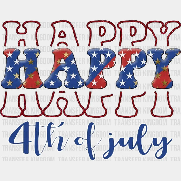 Happy 4th July Cursive - DTF Transfer