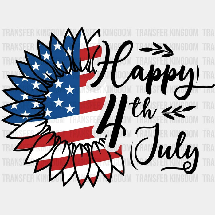 Happy 4th July Sunflower DTF Transfer