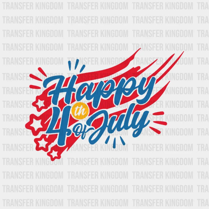 Happy 4th Of July Red And Blue - 4th Of July DTF Transfer