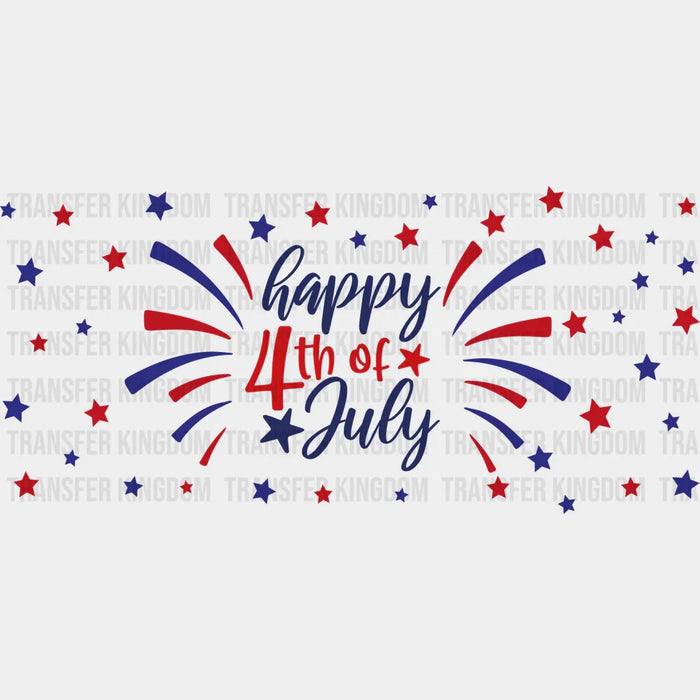 Happy 4th Of July UV DTF Transfer Cup Wrap UV DTF Sticker