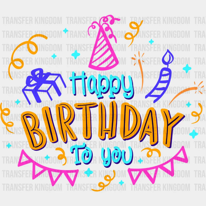 Happy Birthday Colourful Design - Birthday DTF heat transfer