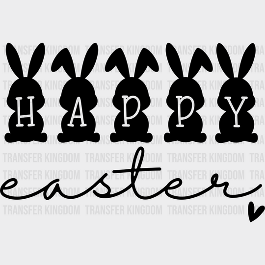 Happy Easter B&W Design - Easter DTF Transfer Adult Unisex - S & M (10’’) / Dark Color Design (See Imaging)
