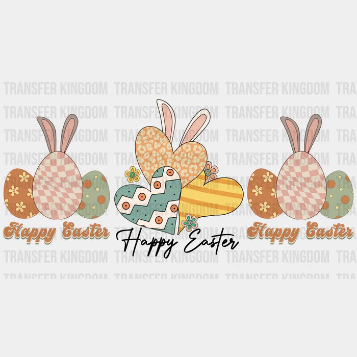 Happy Easter Hearts And Bunny Ears UV DTF Transfer Cup Wrap UV DTF Sticker