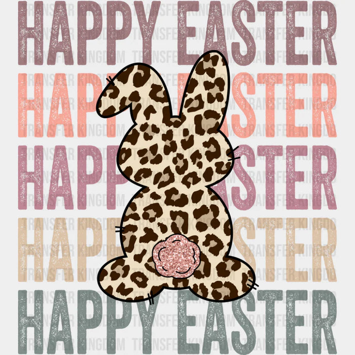Happy Easter Rabbit Cheetah Print - Easter DTF Transfer