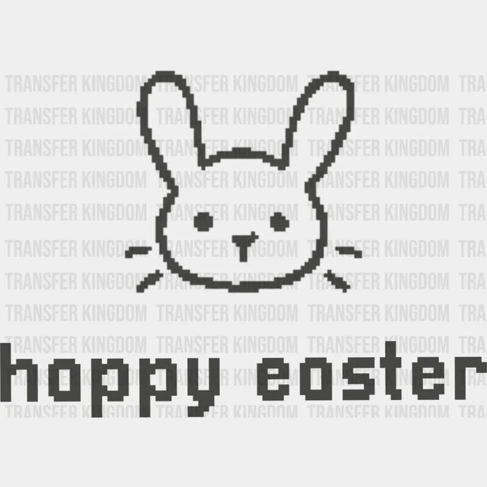 Happy Easter Rabbit Pixelated - Easter DTF Transfer