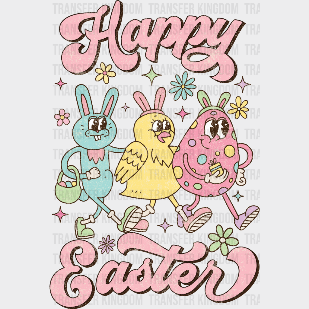 Happy Easter Walking Friends - Dtf Heat Transfer