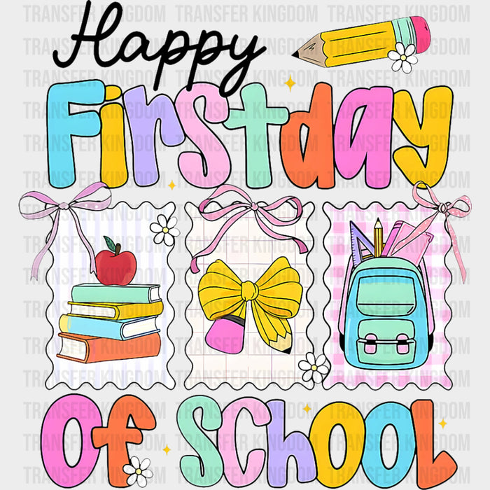 Happy First Day Of School, Retro - First Day Of School DTF Transfers